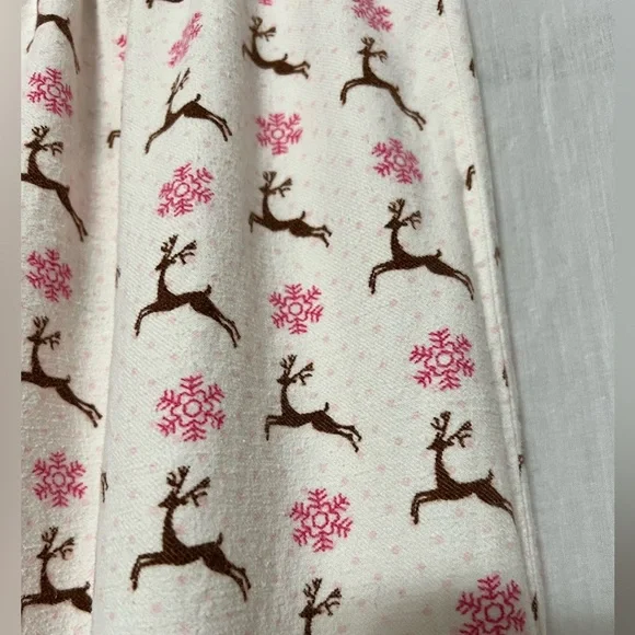 Blu Chic Lounge Reindeer Pajama Pants, Pink Snowflakes, Polka Dots, Large - Picture 5 of 7